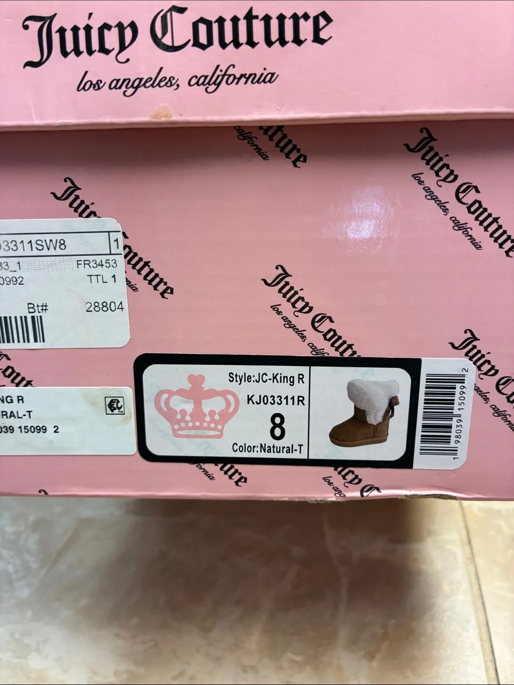 Toddler size 8 Juicy Couture King Girls Faux Fur Cold Weather Boots